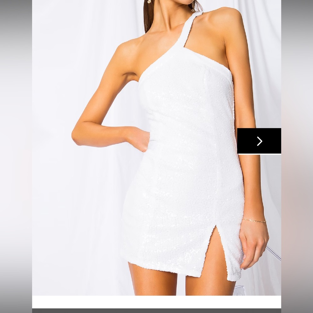Superdown White Sequin Dress